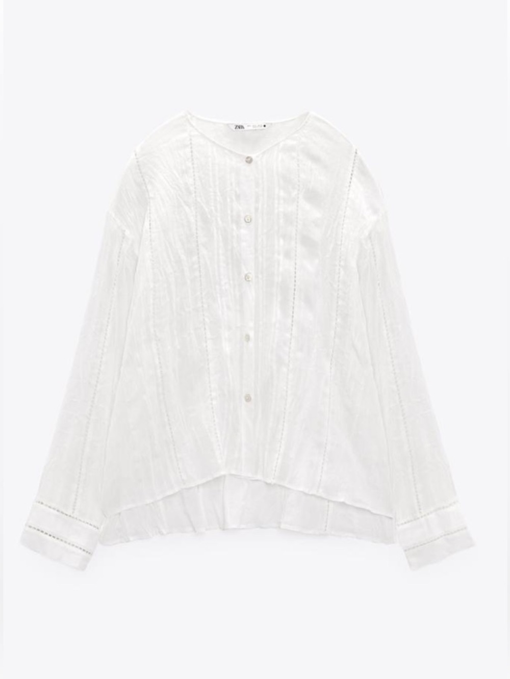 Zara Boho off white shirt long sleeve with embroidery